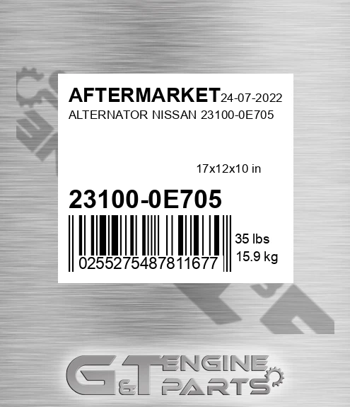 23100-0E705 Alternator Nissan 23100-0e705 for AFTERMARKET