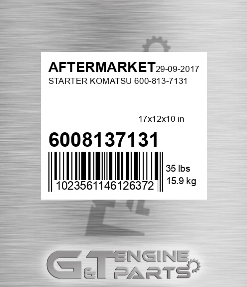 6008137131 Starter Komatsu for AFTERMARKET