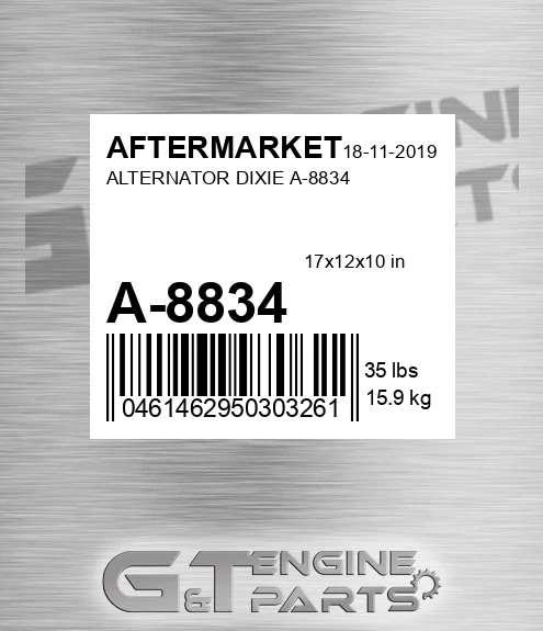 A-8834 Alternator Dixie A-8834 for AFTERMARKET