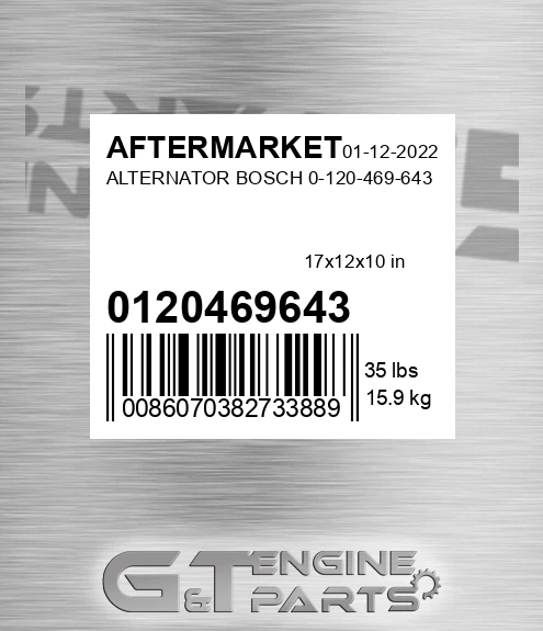 0120469643 Alternator Bosch