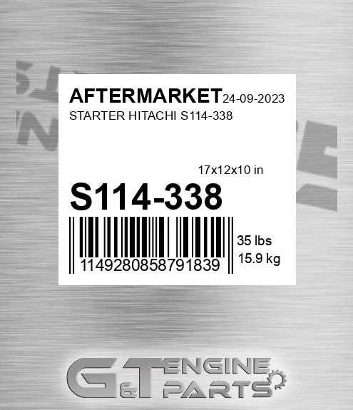 S114-338 Starter Hitachi S114-338 for AFTERMARKET