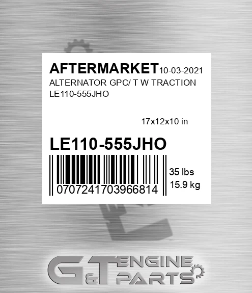 LE110-555JHO Alternator Gpc/ T W Traction Le110-555jho for AFTERMARKET