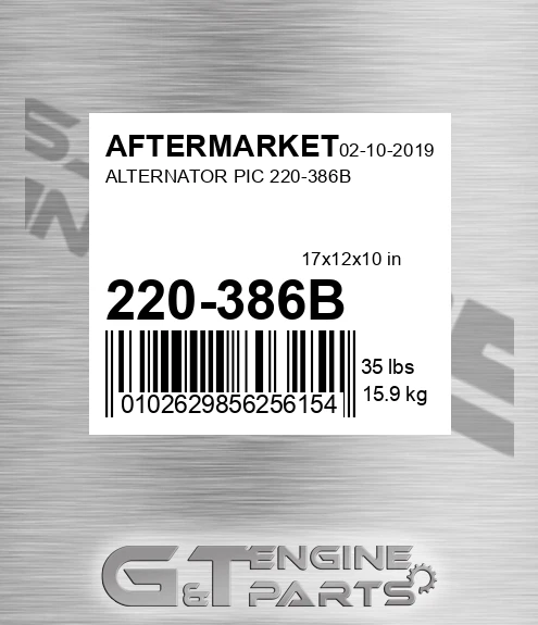 220-386B Alternator Pic 220-386b for AFTERMARKET