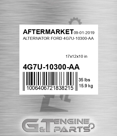 4G7U-10300-AA Alternator Ford 4g7u-10300-aa for AFTERMARKET
