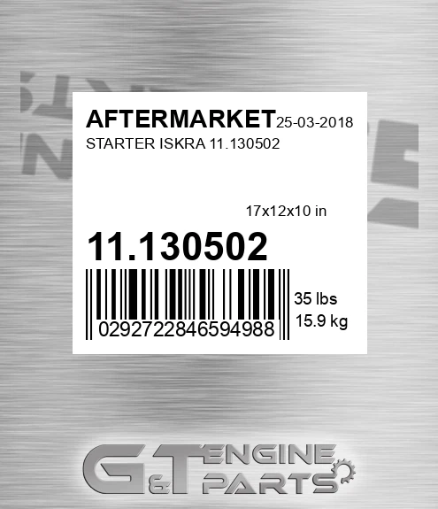 11.130502 Starter Iskra 11.130502 for AFTERMARKET