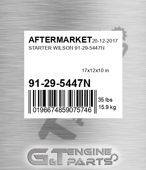 91-29-5447N Starter Wilson 91-29-5447n for AFTERMARKET