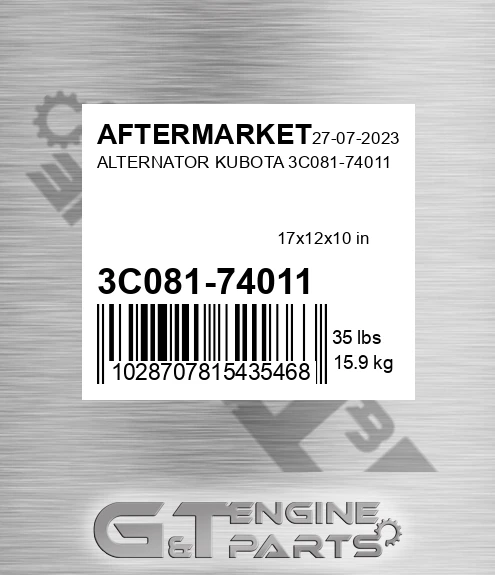 3C081-74011 Alternator Kubota 3c081-74011 for AFTERMARKET