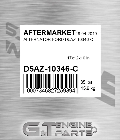 D5AZ-10346-C Alternator Ford D5az-10346-c for AFTERMARKET