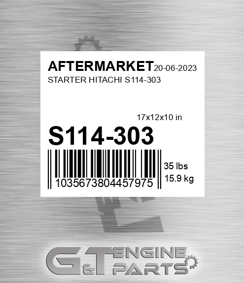 S114-303 Starter Hitachi S114-303 for AFTERMARKET
