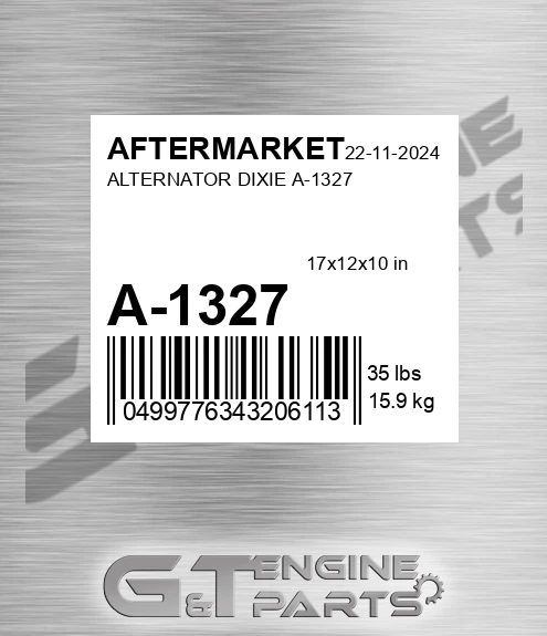 A-1327 Alternator Dixie A-1327 for AFTERMARKET