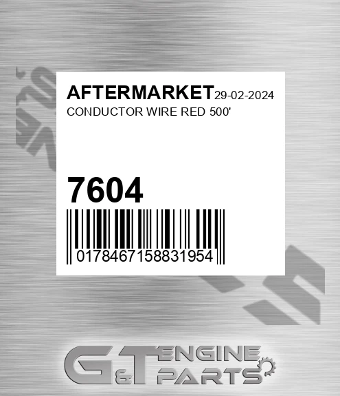 7604 AFTERMARKET Conductor Wire Red 500'