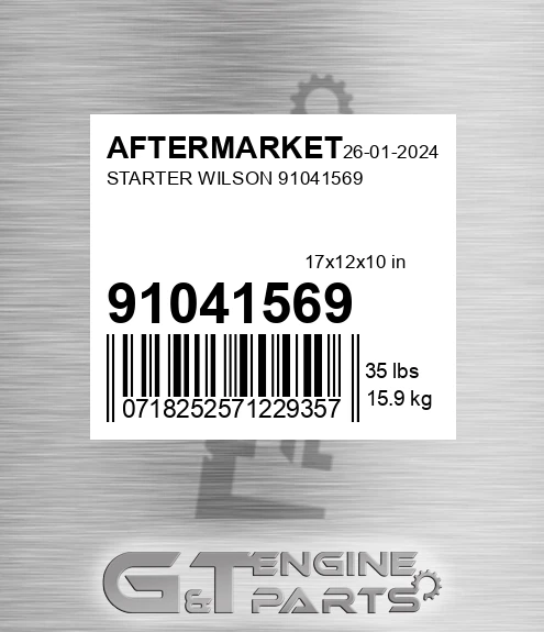 91041569 Starter Wilson for AFTERMARKET