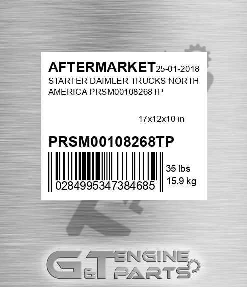 PRSM00108268TP Starter Daimler Trucks North America for AFTERMARKET