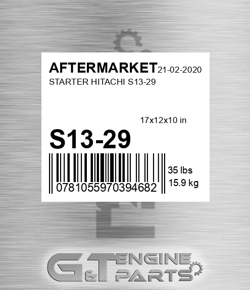 S13-29 Starter Hitachi S13-29 for AFTERMARKET