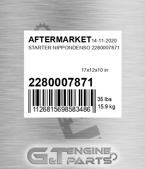 2280007871 Starter Nippondenso 2280007871 for AFTERMARKET