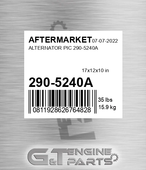 290-5240A Alternator Pic 290-5240a for AFTERMARKET
