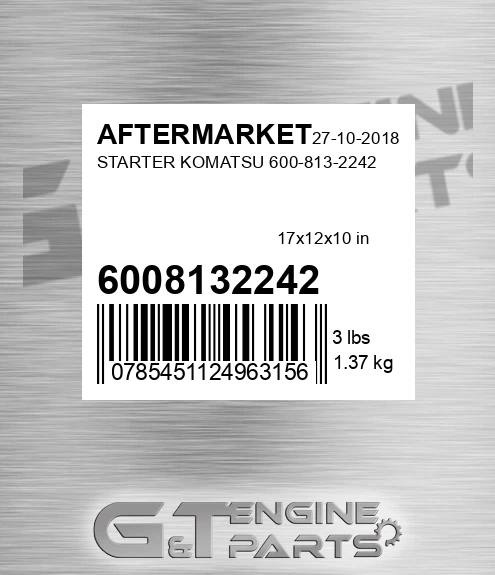 6008132242 Starter Komatsu for AFTERMARKET