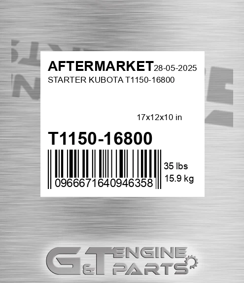 T1150-16800 Starter Kubota T1150-16800