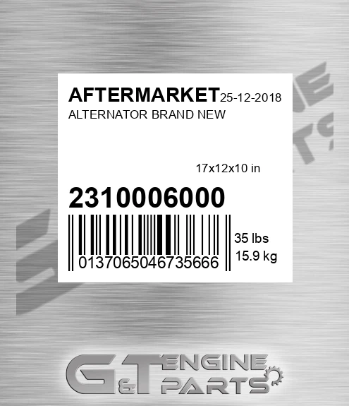 23100-06000 Alternator Brand New for AFTERMARKET
