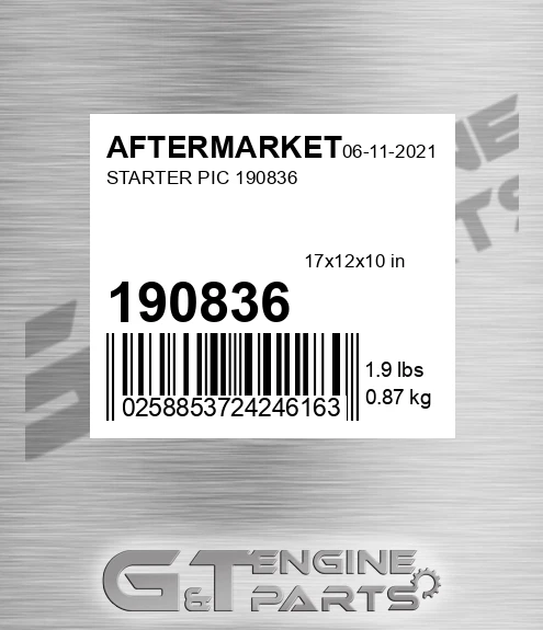 190836 Starter Pic 190836 for AFTERMARKET