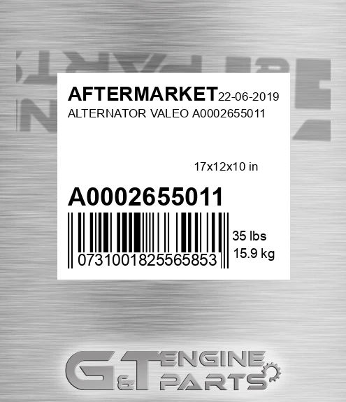A0002655011 AFTERMARKET Alternator Valeo