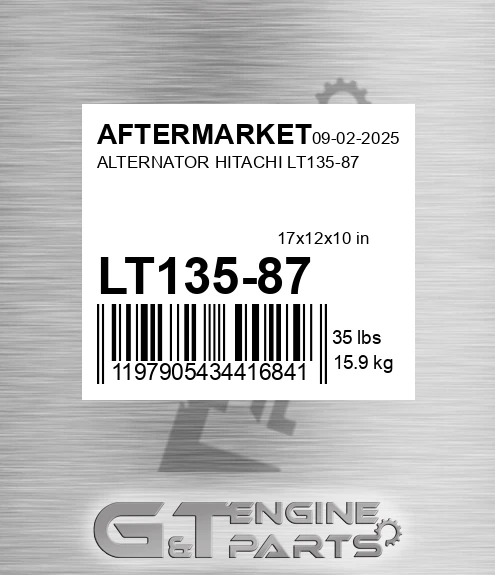LT135-87 Alternator Hitachi Lt135-87 for AFTERMARKET