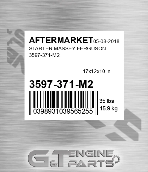 3597-371-M2 Starter Massey Ferguson 3597-371-m2 for AFTERMARKET