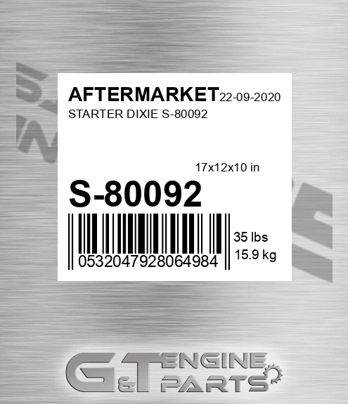 S-80092 Starter Dixie S-80092 for AFTERMARKET