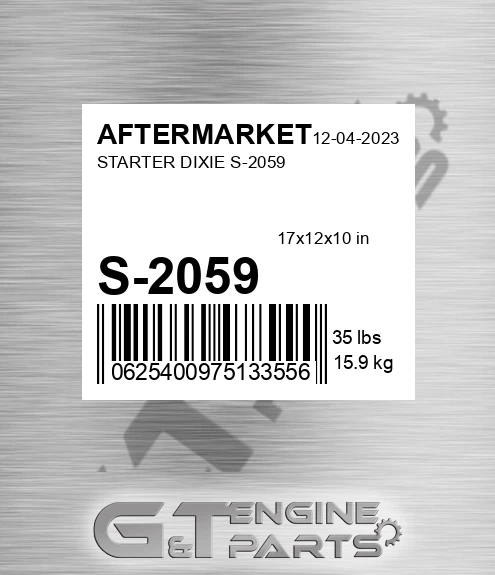 S-2059 Starter Dixie S-2059 for AFTERMARKET