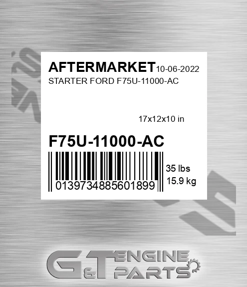 F75U-11000-AC Starter Ford F75u-11000-ac for AFTERMARKET