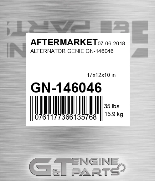 GN-146046 Alternator Genie Gn-146046 for AFTERMARKET