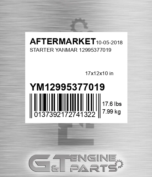 YM12995377019 Starter Yanmar 12995377019 for AFTERMARKET