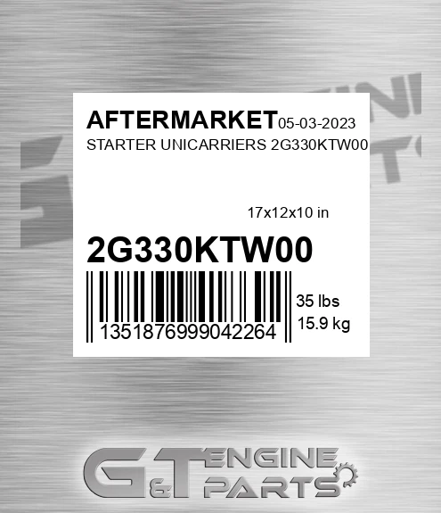 2G330KTW00 Starter Unicarriers for AFTERMARKET