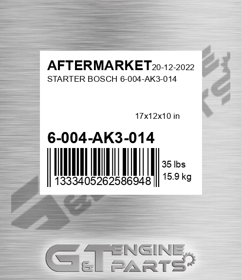 6-004-AK3-014 Starter Bosch 6-004-ak3-014 for AFTERMARKET