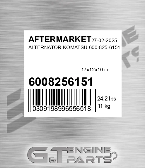 6008256151 Alternator Komatsu for AFTERMARKET