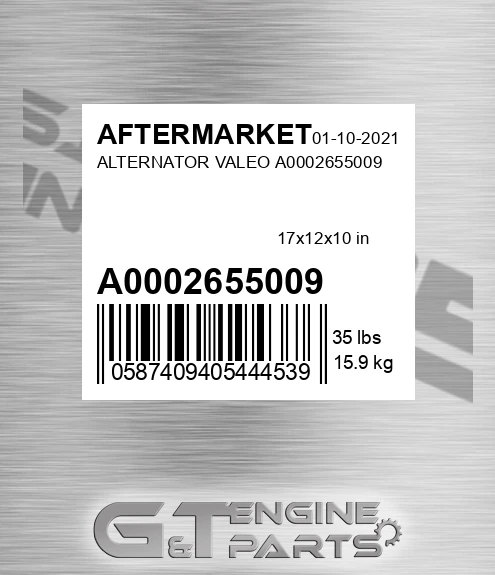 A0002655009 AFTERMARKET Alternator Valeo