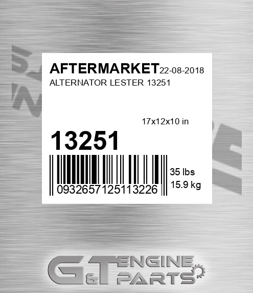 13251 Alternator Lester for AFTERMARKET