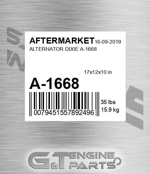 A-1668 Alternator Dixie A-1668 for AFTERMARKET