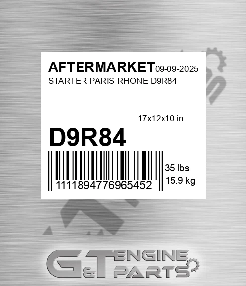 D9R84 Starter Paris Rhone D9r84 for AFTERMARKET