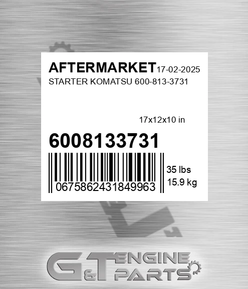 6008133731 Starter Komatsu for AFTERMARKET