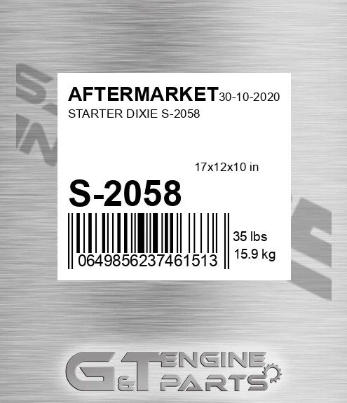 S-2058 Starter Dixie S-2058 for AFTERMARKET