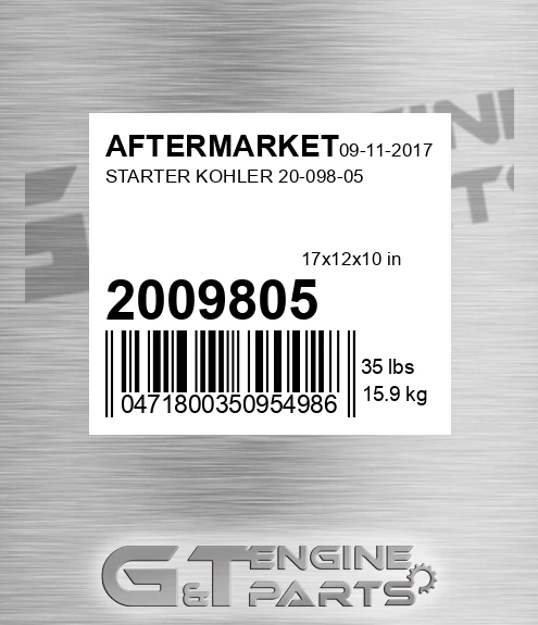 2009805 Starter Kohler for AFTERMARKET