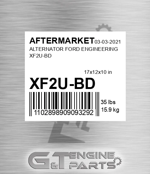 XF2U-BD Alternator Ford Engineering Xf2u-bd for AFTERMARKET