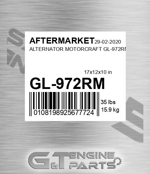 GL-972RM Alternator Motorcraft Gl-972rm for AFTERMARKET