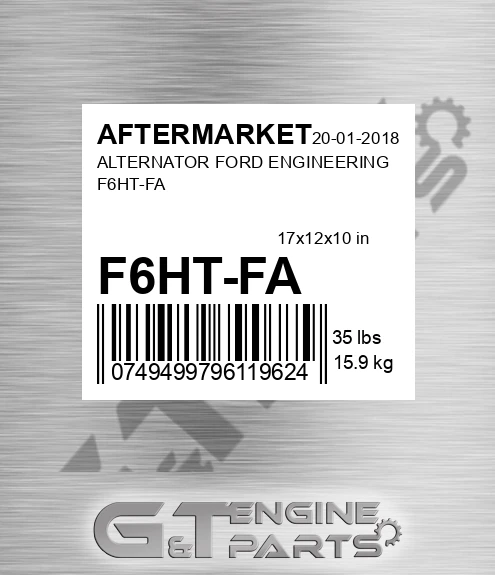 F6HT-FA Alternator Ford Engineering F6ht-fa for AFTERMARKET