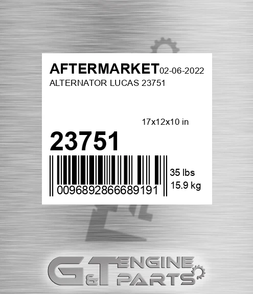 23751 Alternator Lucas