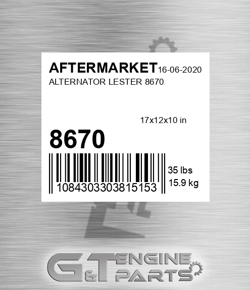 8670 Alternator Lester