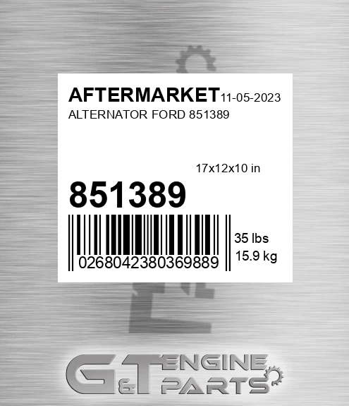 851389 Alternator Ford