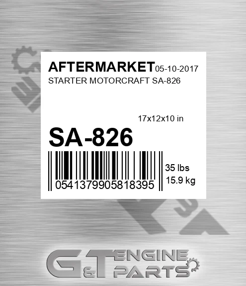 SA-826 Starter Motorcraft Sa-826 for AFTERMARKET