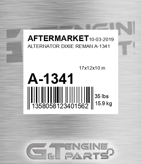 A-1341 Alternator Dixie Reman A-1341 for AFTERMARKET